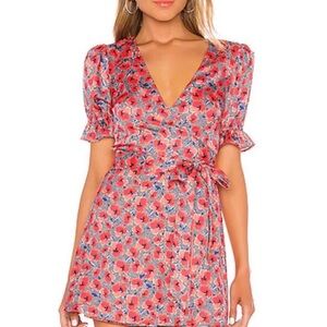 House of Harlow 1960 X Revolve Aja Mini Dress in Red Poppy Floral